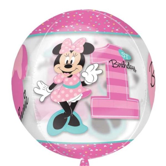 Minnie Mouse 1st Birthday Orbz Balloon | Minnie Mouse 1st Birthday
