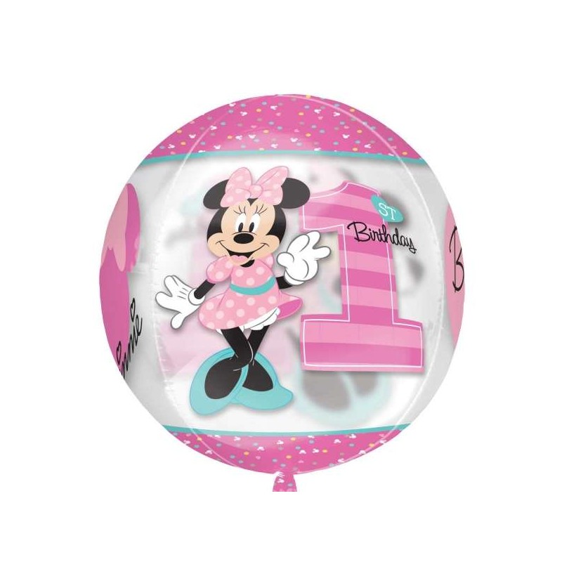 Minnie Mouse 1st Birthday Orbz Balloon | Minnie Mouse 1st Birthday
