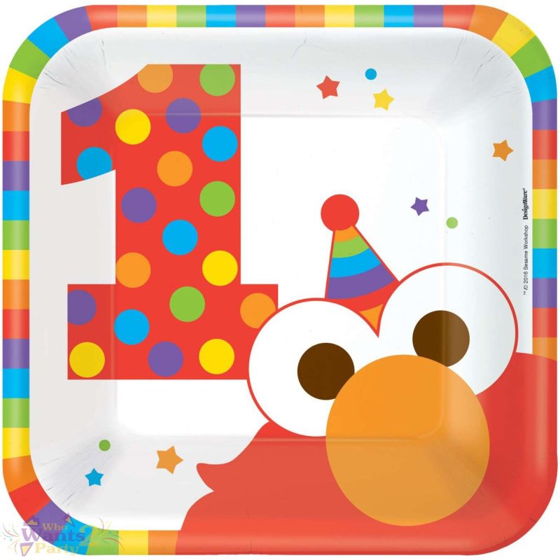 Elmo 1st Birthday Small Plates (Pack of 8) | Sesame Street 1st Birthday