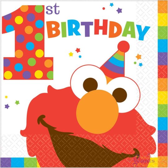Elmo 1st Birthday Large Napkins (Pack of 16) | Discontinued