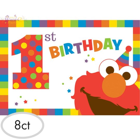 Elmo 1st Birthday Party Invitations (Pack of 8) | Discontinued