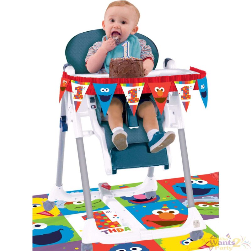 Elmo 1st Birthday High Chair Decorating Kit | Sesame Street 1st Birthday