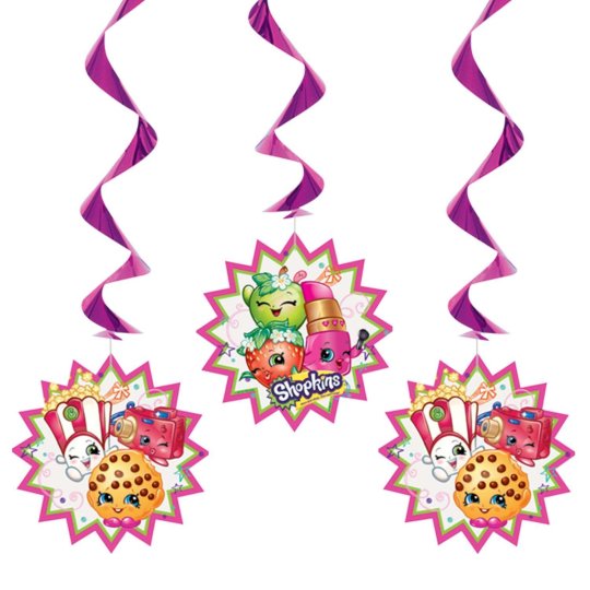 Shopkins Swirl Decorations (Pack of 3) | Shopkins