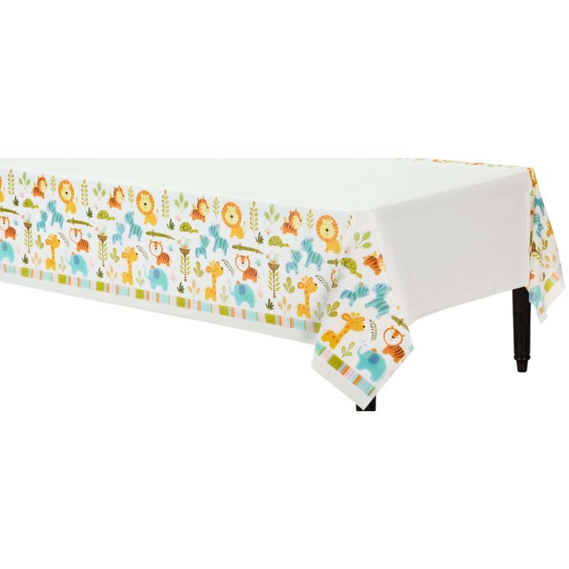 Happy Jungle Plastic Tablecloth | Jungle Baby Shower
