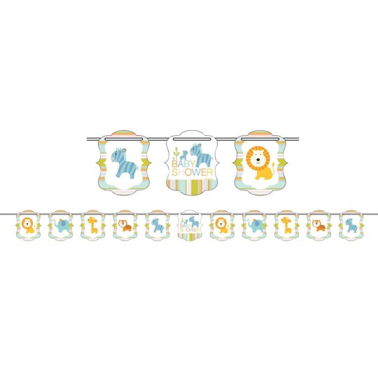 Happy Jungle Ribbon Banner | Jungle Baby Shower