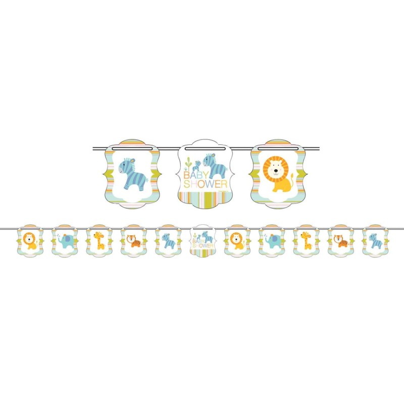 Happy Jungle Ribbon Banner | Jungle Baby Shower