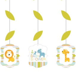 Happy Jungle Hanging Decorations (Set of 3) | Jungle Baby Shower