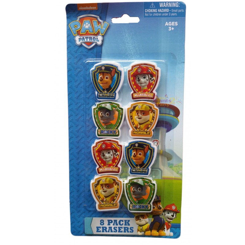 Paw Patrol Erasers (Set of 8) Paw Patrol Party Supplies Who Wants 2