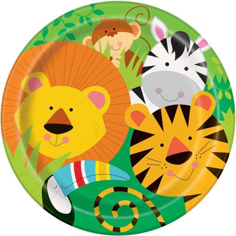 Animal Jungle Large Plates (Pack of 8) | Jungle Animals