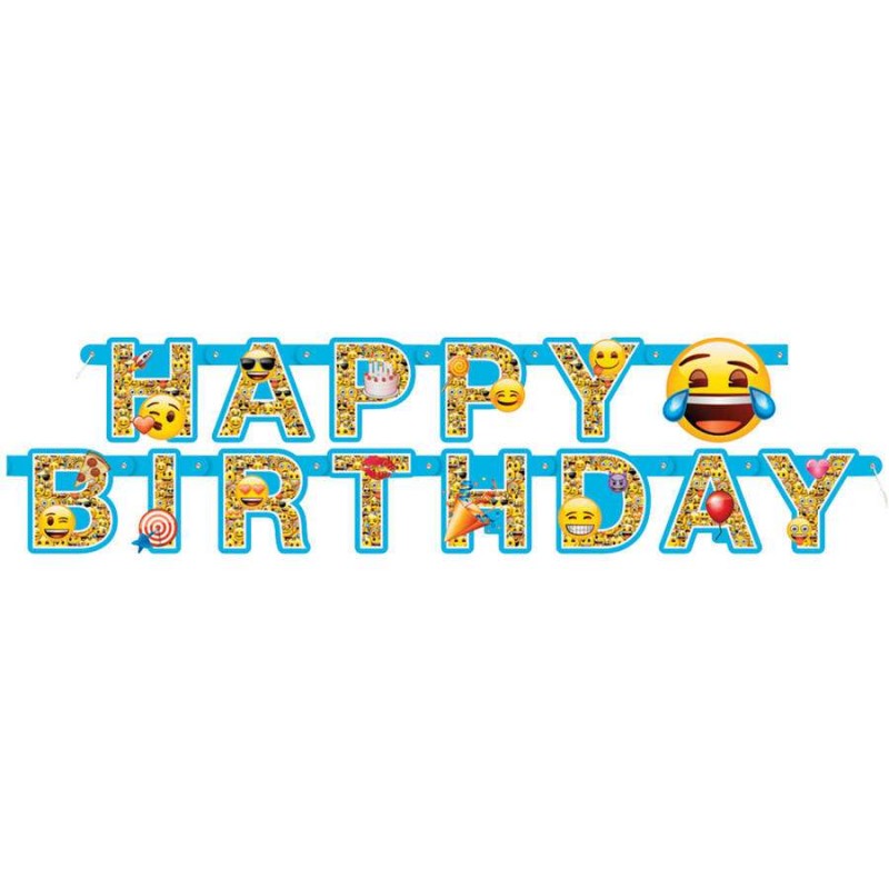 emoji happy birthday banner emoji party supplies who wants 2 party happy birthdaybanner