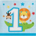 Boys Jungle 1st Birthday Small Napkins (Pack of 16) | Boys Jungle 1st Birthday Party Supplies