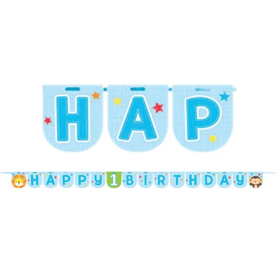 Boys Jungle 1st Birthday Party Banner | Boys Jungle 1st Birthday Party Supplies
