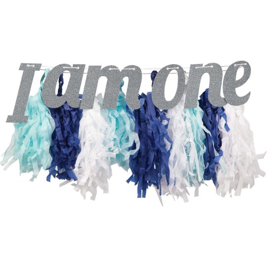 1st Birthday Blue One Glitter High Chair Decorating Kit | Decorations Party Supplies