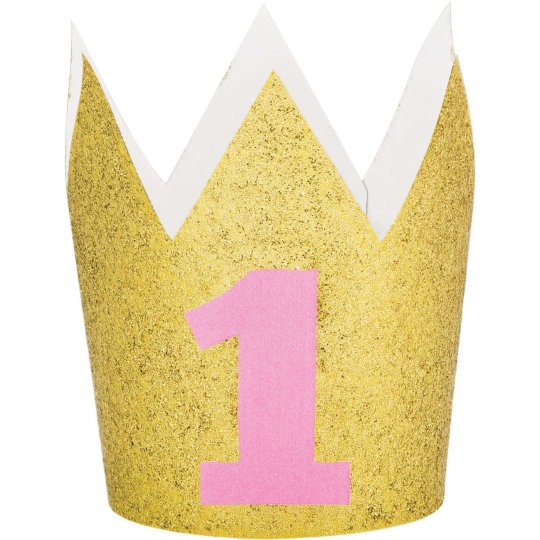 1st Birthday Pink One Glitter Mini Crown | Decorations Party Supplies