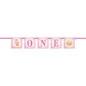 Pink & Gold First Birthday Banner | Pink & Gold First Birthday Party Supplies