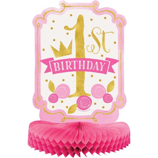 Pink & Gold First Birthday Centrepiece | Discontinued Party Supplies