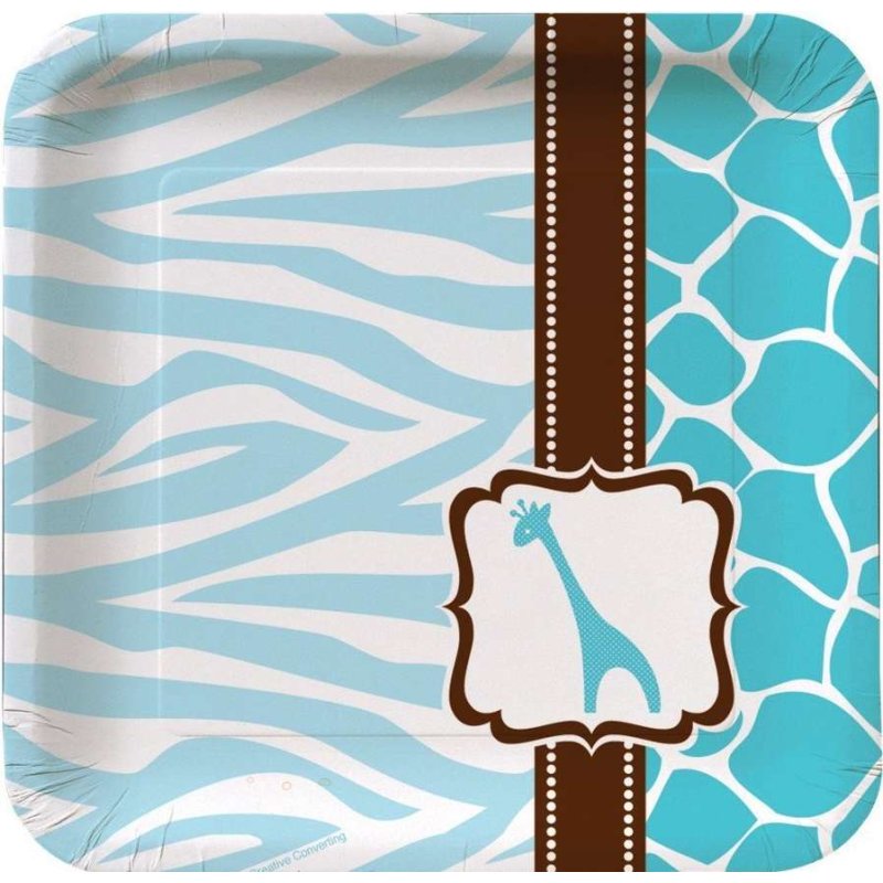 Wild Safari Blue Small Plates (Pack of 8) | Blue Safari