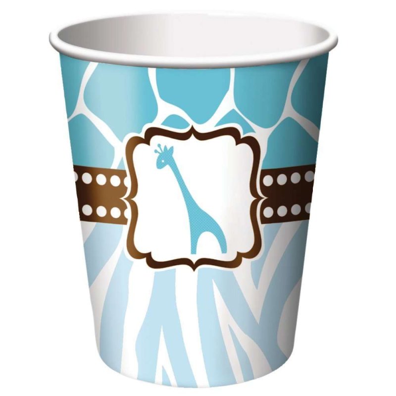 Wild Safari Blue Paper Cups (Pack of 8) | Blue Safari