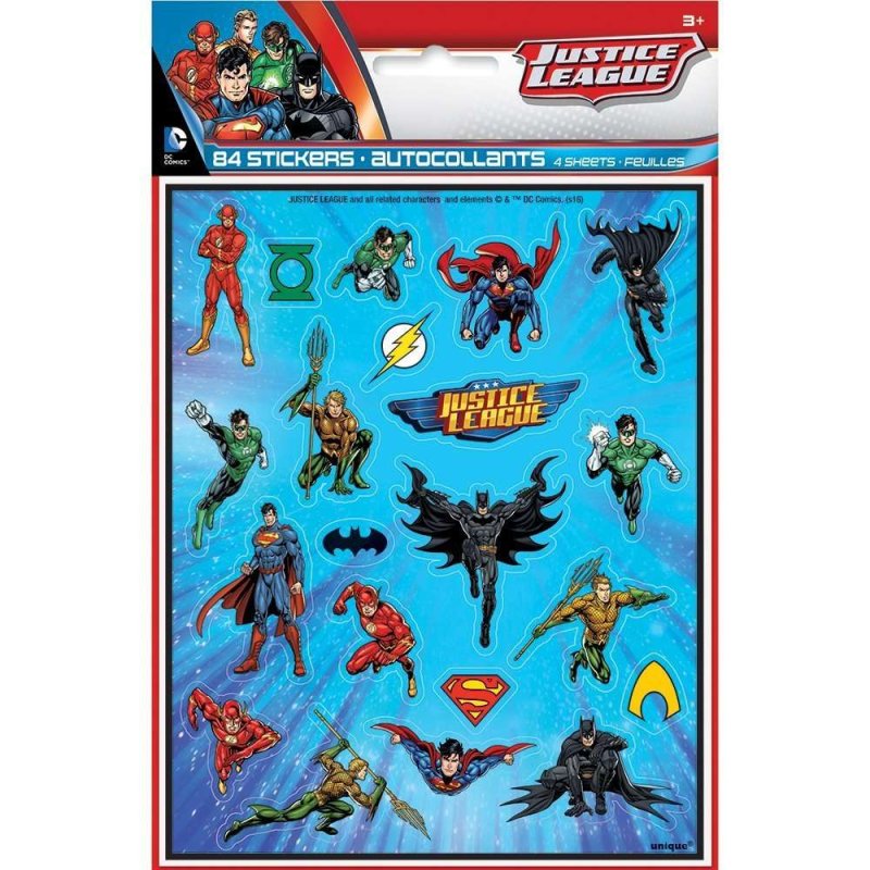 Justice League Stickers (Set of 84) | Justice League Party Supplies