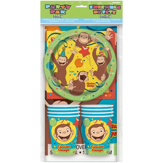 Curious George Party Pack (8 Guests) | Curious George Party Supplies