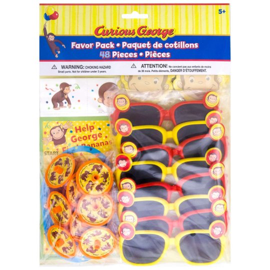 Curious George Favour Pack (48 pieces) | Curious George Party Supplies