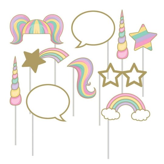 Unicorn Sparkle Photo Props (Set of 10) | Unicorn Party Supplies