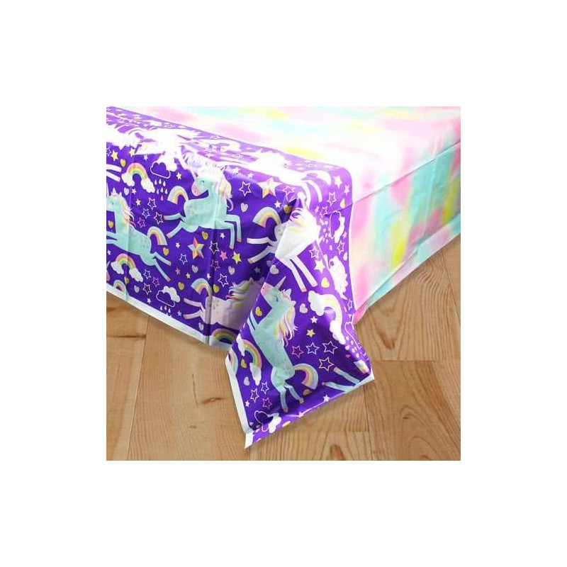 Unicorn Plastic Tablecover Tablecloth Decoration Rainbow Princess