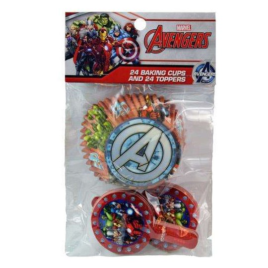 Avengers Baking Cups & Cupcake Picks Set (Pack of 48) | Avengers Party Supplies