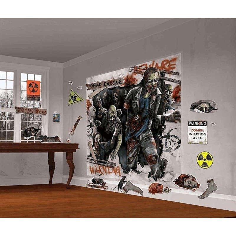 Zombie Wall Decorating Kit (32 Piece) | Halloween Party Supplies