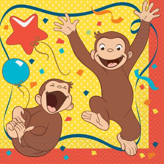 Curious George Large Napkins (Pack of 16) | Curious George Party Supplies