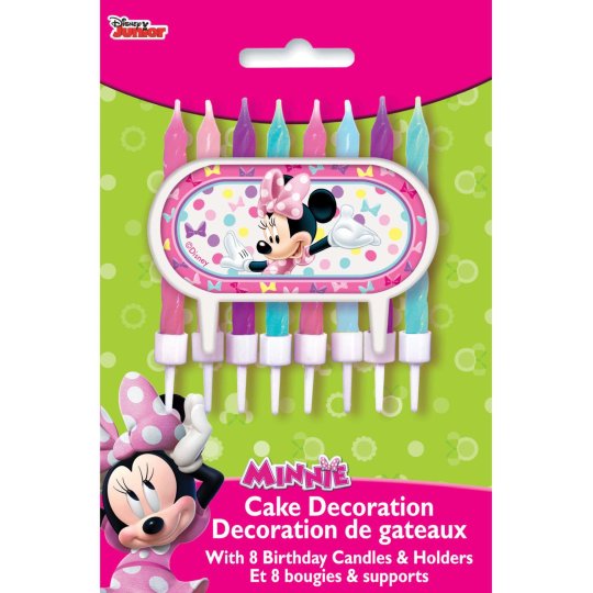 Minnie Mouse Cake Decoration Candles (Set of 9) | Discontinued Party Supplies