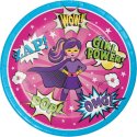 Superhero Girl Large Plates (Pack of 8) | Superhero Girl Party Supplies