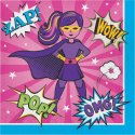 Superhero Girl Large Napkins (Pack of 16) | Superhero Girl Party Supplies