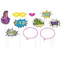 Superhero Girl Photo Booth Props (Pack of 10) | Superhero Girl Party Supplies