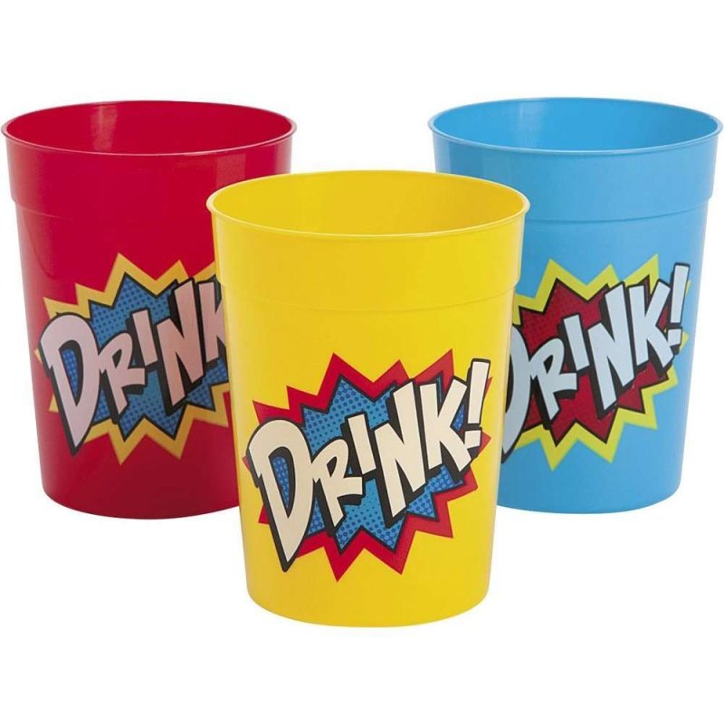 Superhero Plastic Tumbler Cups (Set of 12) | Discontinued Party Supplies