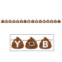 Emoji Poop Happy Birthday Banner | Emoji Party Supplies