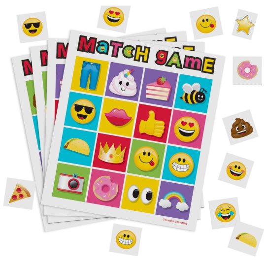 Emoji Bingo Match Party Game | Emoji Party Supplies