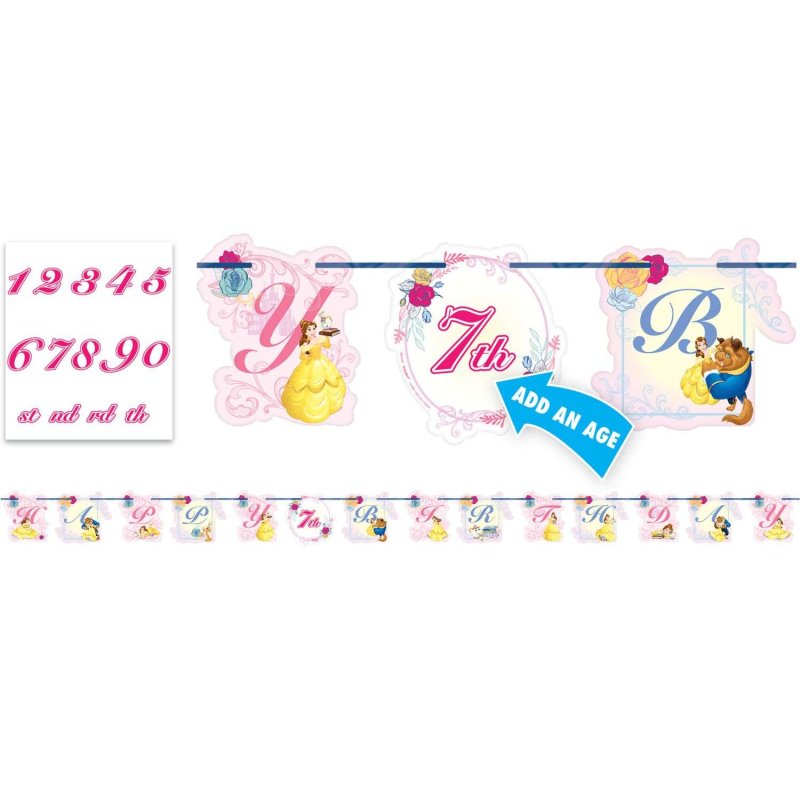 Disney Beauty and the Beast Birthday Banner Kit | Discontinued Party Supplies