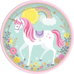 Magical Unicorn Large Plates (Pack of 8) | Unicorn Party Supplies