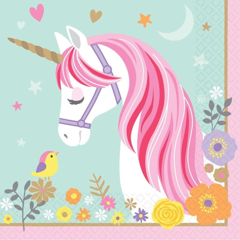 Magical Unicorn Large Napkins (Pack of 16) | Unicorn Party Supplies