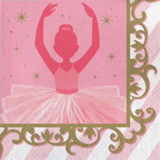 Ballerina Large Napkins (Pack of 16) | Ballerina Party Supplies
