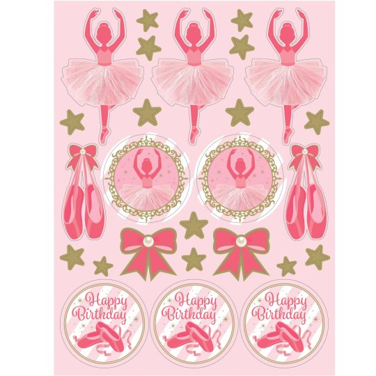 Ballerina Stickers (4 Sheets) | Ballerina Party Supplies