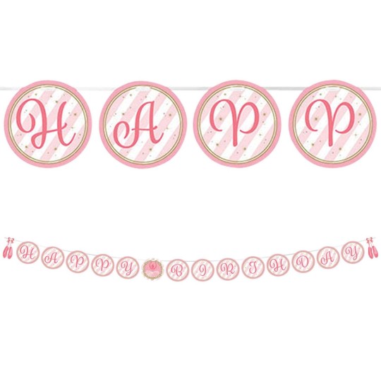 Ballerina Happy Birthday Banner | Ballerina Party Supplies