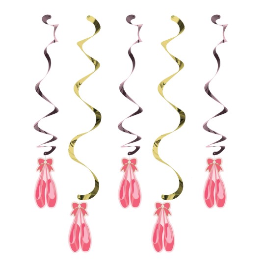 Ballerina Swirl Decorations (Set of 5) | Ballerina Party Supplies