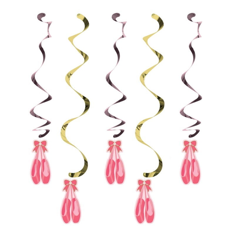 Ballerina Swirl Decorations (Set of 5) | Ballerina Party Supplies