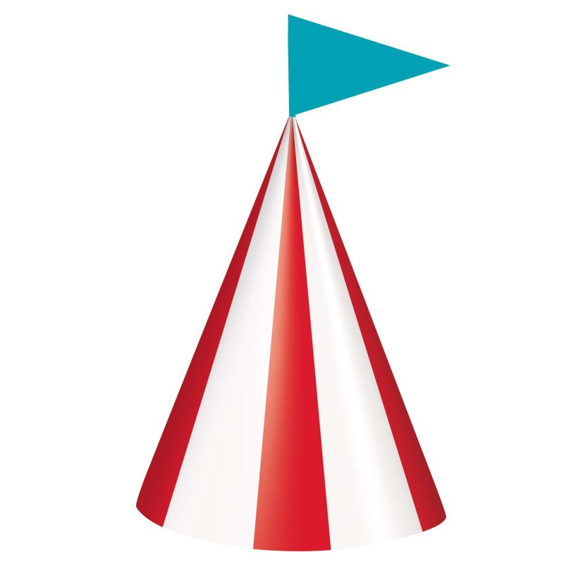 Circus Carnival Party Hats (Pack of 8) | Circus Party Supplies