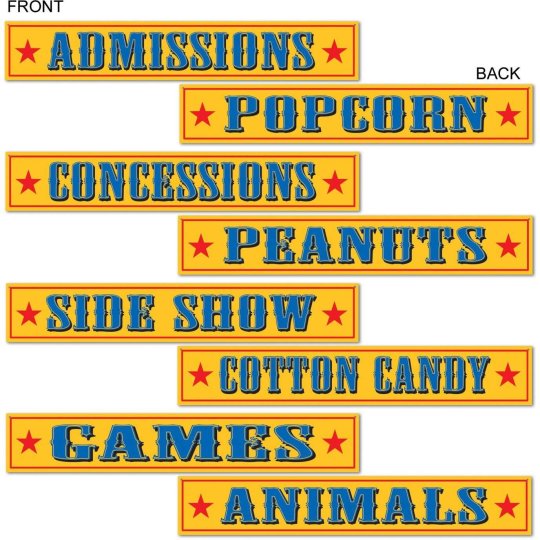 Circus Sign Decorations (Set of 4) | Circus Party Supplies
