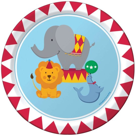 Circus Time Small Plates (Pack of 8) | Circus Party Supplies