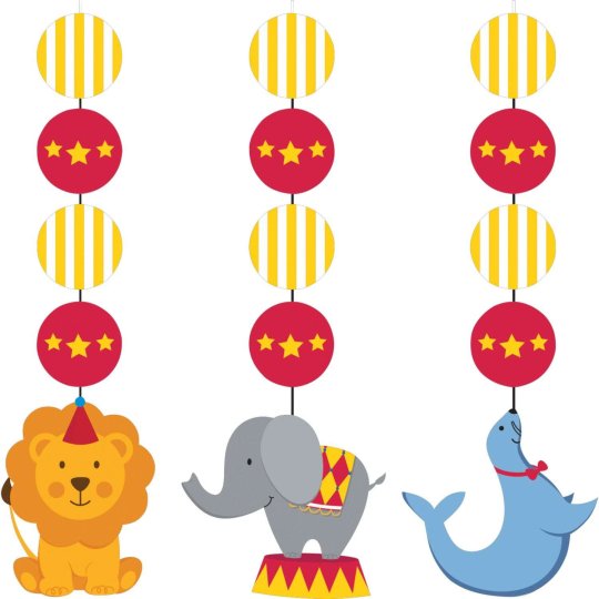 Circus Time Hanging Decorations (Set of 3) | Circus Party Supplies