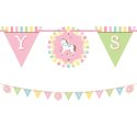 Pink Carousel Horses Baby Shower Ribbon Banner | Pink Carousel Horses Party Supplies